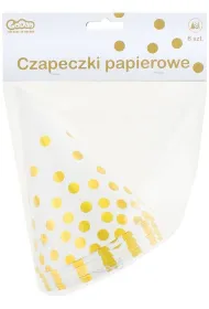 Godan Czapeczka karnawa�owa papierowa w groszki 6 szt.