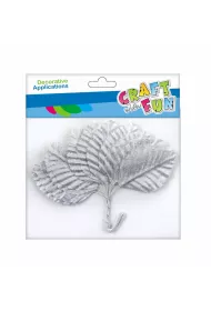 Craft with Fun Listki srebrne na druciku 5.5 cm