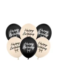 PartyDeco Balony Strong Happy B-day Kokardki 30 mix A6 20046