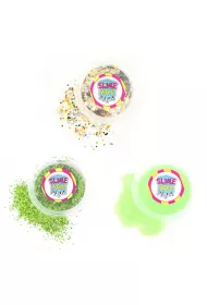 Brokaty zestaw nr 7 - 3 kolory (fluo zielony/zielony/confetti) Slimebox