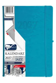 Kalendarz 2027 Jazz A4 dzienny turkusowy