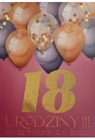 Yeku Karnet Urodziny 18 damskie