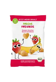 Erdbar Chrupki kukurydziane bananowo - truskawkowe od 1. roku 30 g Bio