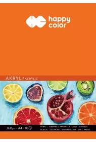 Happy Color Blok do akrylu ART, biay, A4, 360g, 10 arkuszy 10 kartek