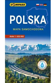 POLSKA laminowana mapa samochodowa 1:650 000