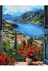 Ideyka Malowanie po numerach - Przysta� w g�rach 40x50cm