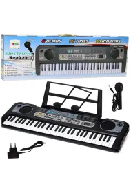 LeanToys Keyboard z mikrofonem, stojakiem i nutami