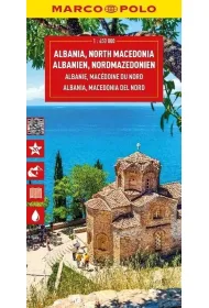 Albania, Macedonia P�nocna. Mapa drogowa w skali 1:450 000