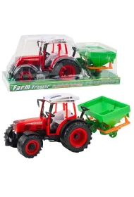 Traktor z siewnikiem czerwony 34cm LeanToys