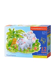 Puzzle maxi 12 el. Playing Elephants Castorland