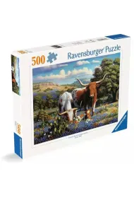 Puzzle 2D 500 el. Krowy d�ugorogie Ravensburger