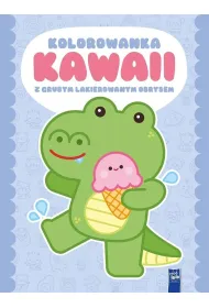 Kolorowanka Kawaii z grubym lakierowanym obrysem. Krokodyl
