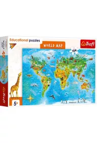 Puzzle edukacyjne 104 el. Mapa �wiata 15570 Trefl