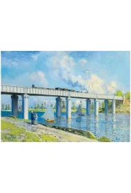 Puzzle 1000 el. Widok na most kolejowy w Argenteuil Bluebird Puzzle