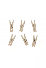 PartyDeco Klamerki drewniane naturalne drewno 20szt