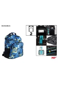 Mp Main Paper Plecak dwukomorowy Football niebieski 32x12x38cm