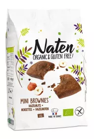 Naten Ciastka brownies z czekolad i orzechami laskowymi 170 g Bio