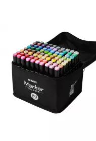 M&G Marker artystyczny alkoholowy, dwustronny, 3,2 mm; 6,2 mm, zestaw 80 kolorw 80 szt.
