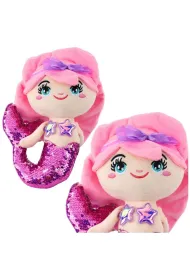 LeanToys Syrenka pluszowa z ogonem w cekiny r�owa 28cm