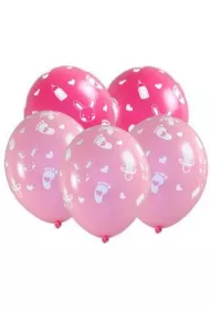 Balony Baby shower dziewczynka 5 szt.