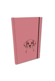 Bee-bee Notes A5 g�adki  z gumk� Soft Touch lakier UV pies labrador brudny r�