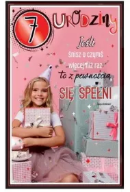 AbCard Kartka okoliczno�ciowa Urodziny 7 dziewczynka