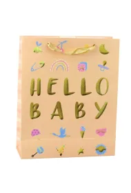 LeanToys Torba prezentowa Hello Baby 32x26x10cm