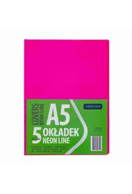 Astra Paczka ok�adki A5 neon line nieregulowane 5 szt.mix kolor�w