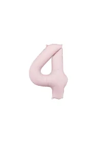 PartyDeco Balon foliowy cyfra 4 86cm jasny r�owy