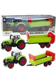 Traktor z przyczepk na napd frakcyjny zielony Leantoys