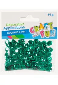 Craft with Fun Cekiny laser Guzik zielony 8mm, 14g
