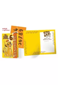 Kukartka Karnet B6 DSK-017 Urodziny Kr�l Lew (wymienne cyfry)
