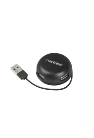 Natec Hub USB 4 porty Bumblebee USB 2.0 czarny