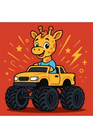 Malowanie po numerach - �yrafa w samochodzi Kids Ideyka