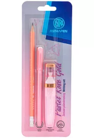 Zestaw pi�mienniczy pastelowy Astrapen Rose Gold 3 el. - d�ugopis �elowy + zakre�lacz + o��wek