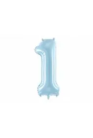 PartyDeco Balon foliowy 1 jasny niebieski 86cm