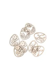 dpCraft Drewniane a�urowe jajka 5cm mix wzor�w 9 szt.