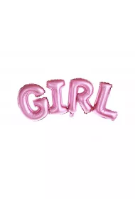 PartyDeco Balon foliowy Girl r�owy 74x33cm