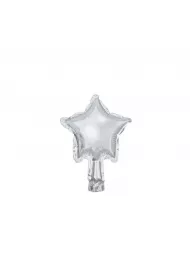 PartyDeco Balony foliowe Gwiazdka 12 cm srebrny 25 szt.