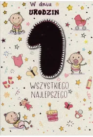 Kukartka Karnet Roczek dla dziewczynki PR-016