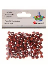 Titanum Koraliki drewniane lakierowane br�zowe 100 szt.