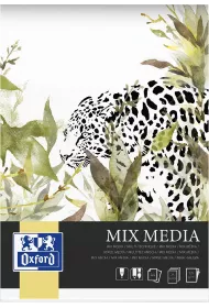Oxford Blok artystyczny mix media A4 klejony gadka biay 25 kartek