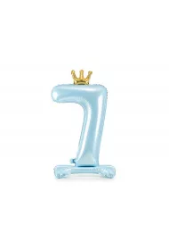 PartyDeco Stoj�cy balon foliowy 7 b��kitny 84cm