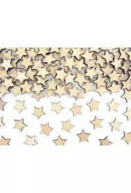PartyDeco Drewniane konfetti Gwiazdki 2x2cm