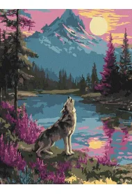 Ideyka Malowanie po numerach - Samotny wilk 30x40cm