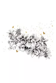 Clear Creations Karnet z�ocony kwadrat CL3821_BL Kwiaty