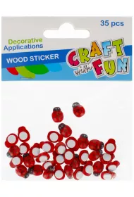Craft with Fun Biedronki drewniane samoprzylepne 13 mm
