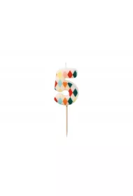 PartyDeco �wieczka urodzinowa 5 romby 5.5cm