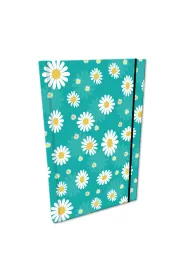 Bee-bee Notes A5 z gumk� Soft Touch Stokrotki na turkusie kratka