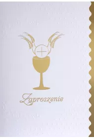 Zaproszenie Komunia �wi�ta bia�e, z�ocone - 1 szt. mix